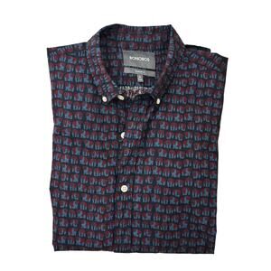 Bonobos Button Down Up Long Sleeve Casual Shirt Elephant Blue M Cotton Red